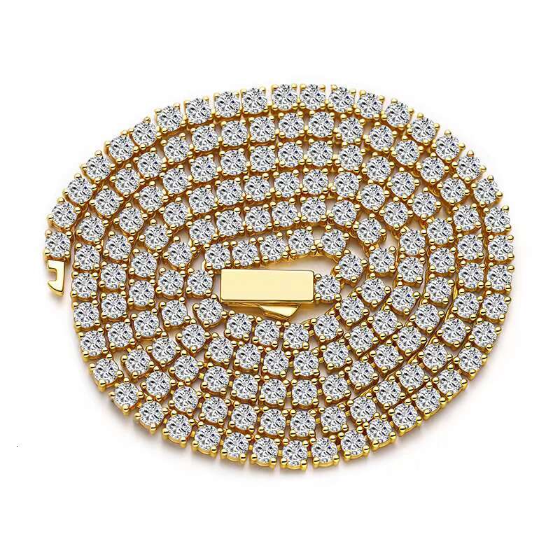 Non Tarnish 925 Silver Jewelry Iced Out Cuban Link Chain Necklace Moissanite Chain Choker Tennis Chain Necklace
