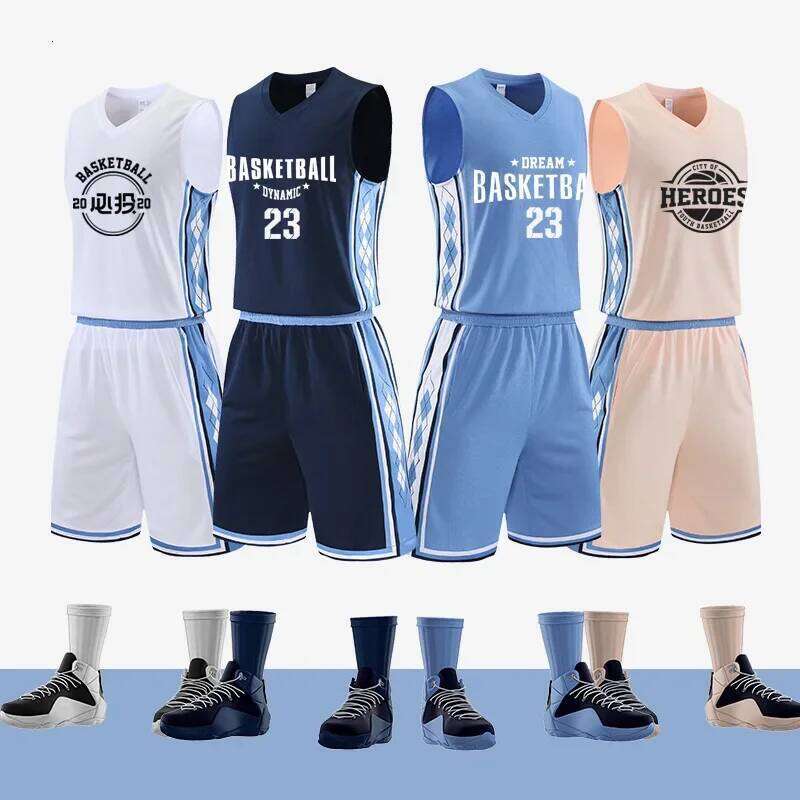 Hot Sale Mens Jerseys High Quality Fabric Polyester Mesh Custom Breathable Youth Basketball Shirts Wear LQ1965