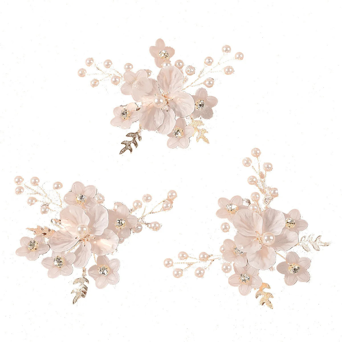 3pcs Flower Hair Jewelry Clips Bride Pearl Core wedding Decorative Clip Hair Accessories for women DIY Hair Styling 250610
