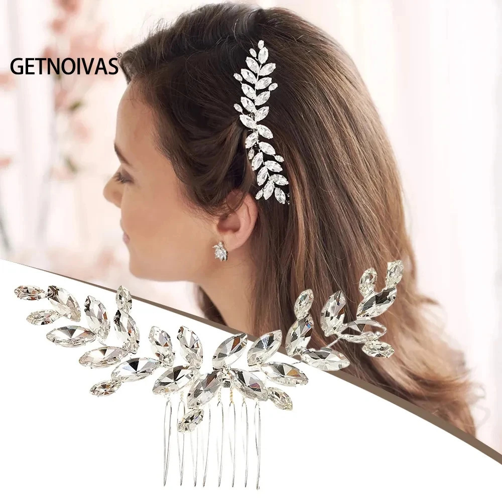 Wedding Comb Head Jewelry Bride Hair Clips Headpiece Crystal Women Tiaras Bridal Hair Accessorie Hair Ornaments SL 250610