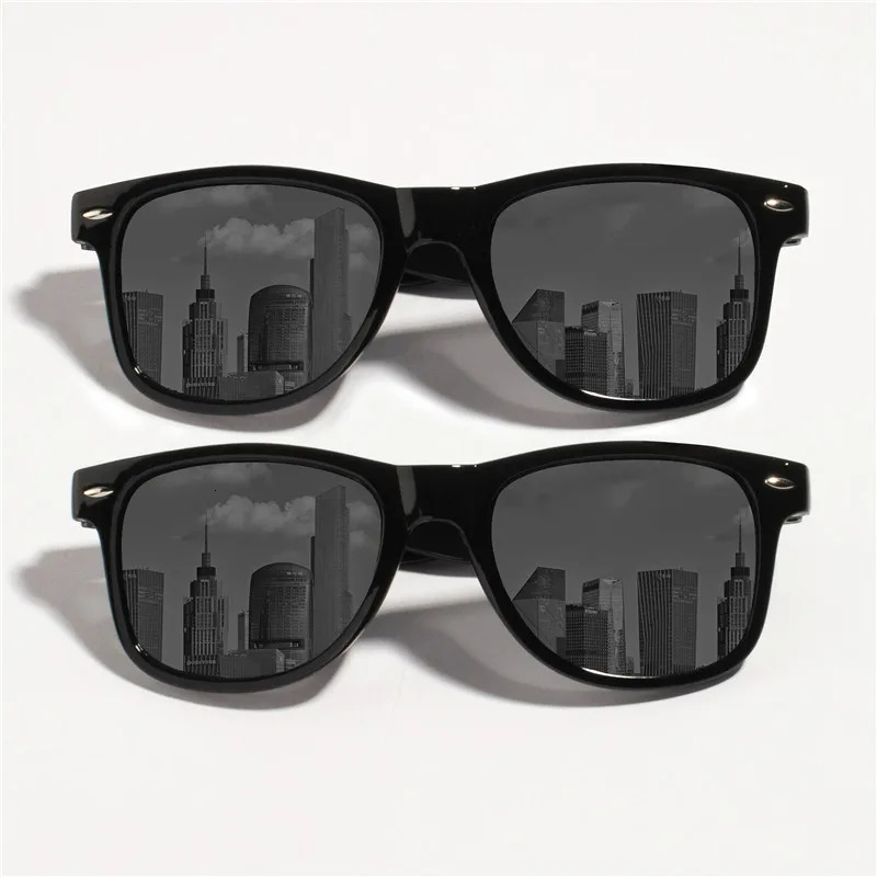 10PCS Classic Black Square Fashion Glasses with Bolt Decoration For Party Pography Wedding Birthday Graduation Hiking 250530