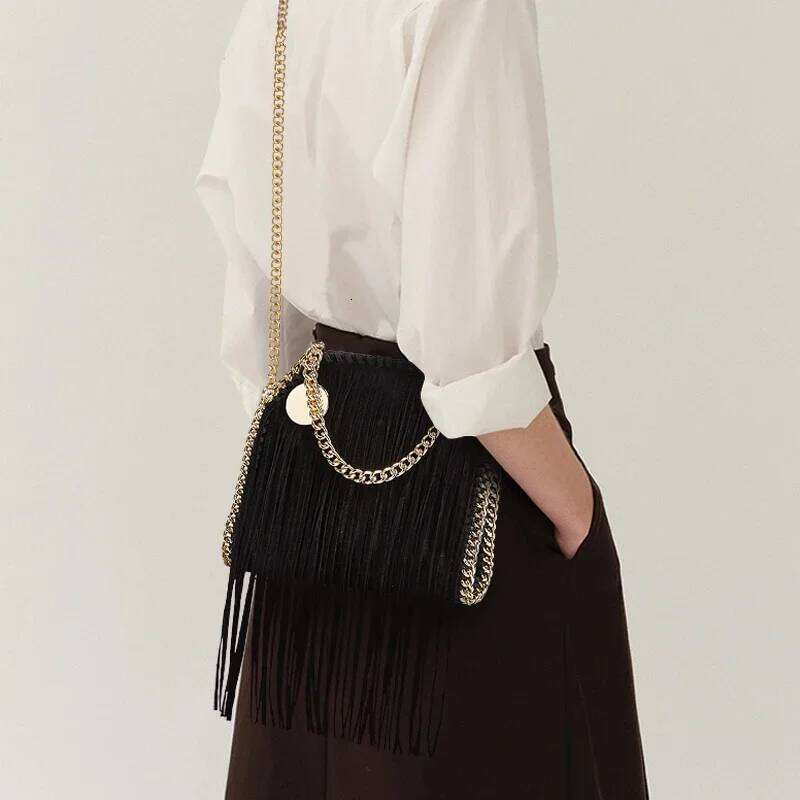 2025 New Designer Fashion Handwoven Chain Women's High-End Versatile Crossbody Shoulder Bag, Minimalist Handbag