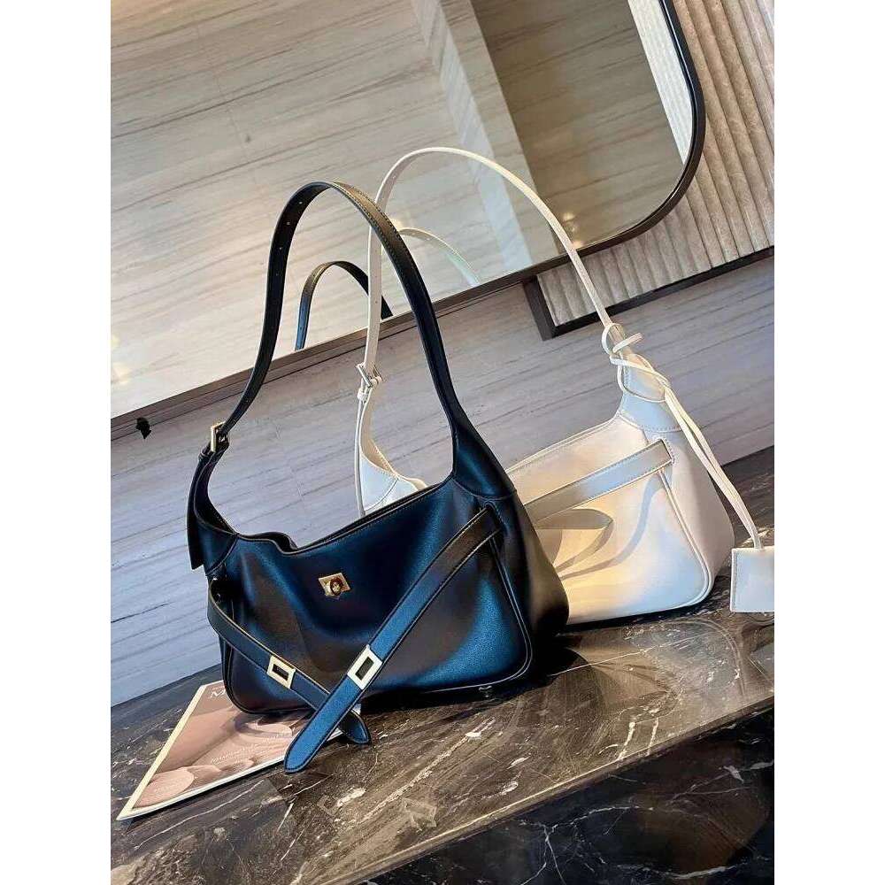 Women New Fashion Single Shoulder Designer Solid Color Elegant Cow Split Leather Office Ladies Work Handbag Hasp Underarm Bag 2025/06/10
