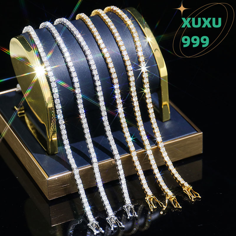 Luxury Jewelry 2mm 925Silver VVS Moissanite Diamond Tennis Necklace Customisable Fashion Boutique Iced Out Hip Hop Bracelet OACOCA
