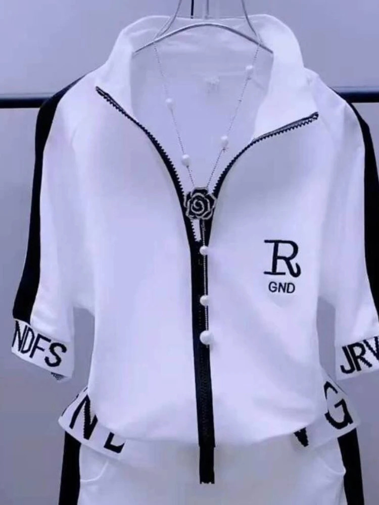 Spring Summer Fashion Sports Sets Thin Sleeve Hoodies Suit Female Sports Leisure Two-piece Set Casual Tracksuits Sportswear 250609