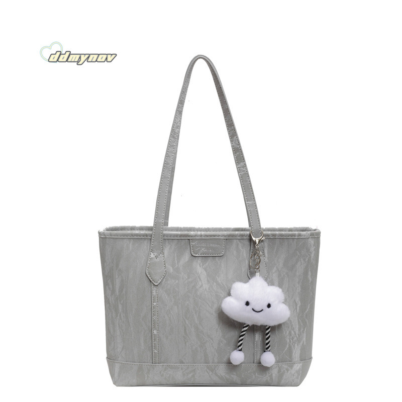 High-End Feel for Women 2024 New PU Trendy Shoulder Large Capacity Commuter Tote Bag ddmynov