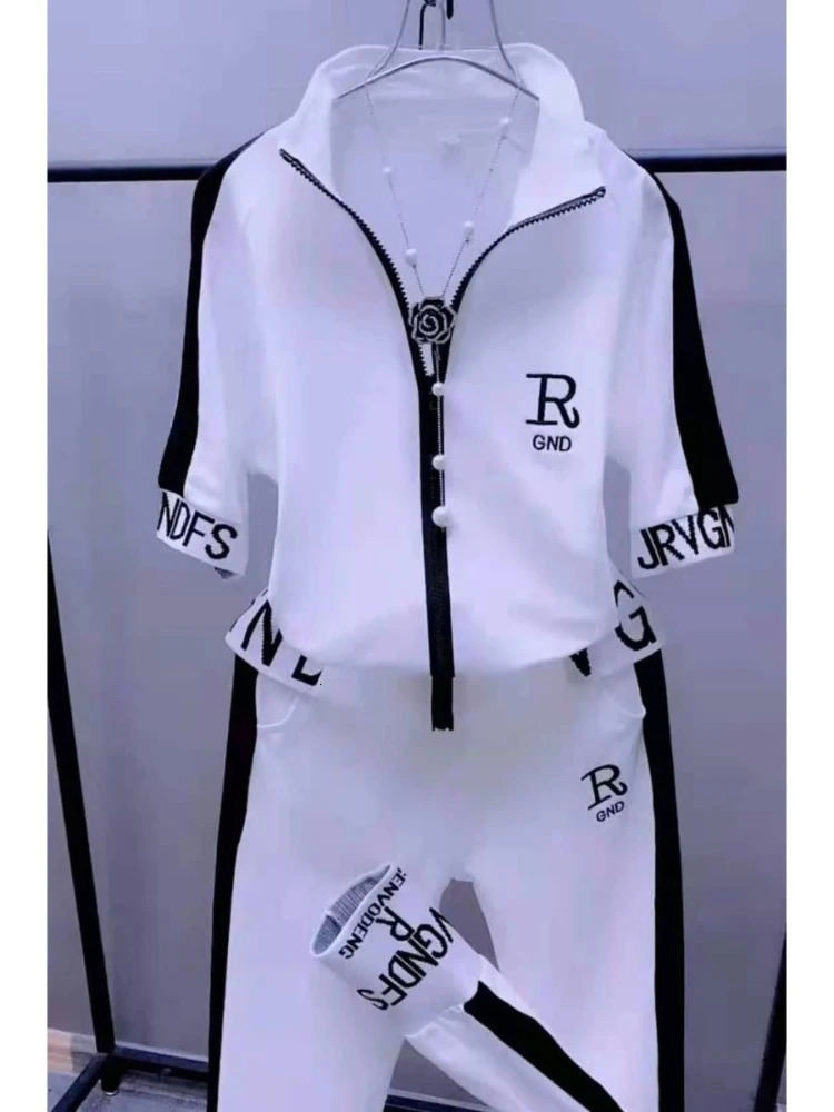 Spring Summer Fashion Sports Sets Thin Sleeve Hoodies Suit Female Sports Leisure Two-piece Set Casual Tracksuits Sportswear 250609