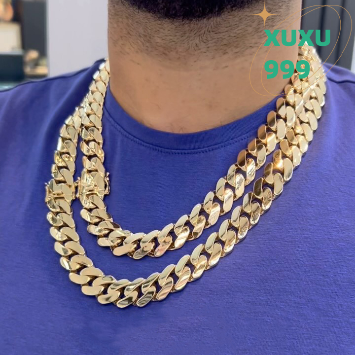 OACOCA Hiphop 18mm Cuban Chain 925 Silver Monaco Chain Miami Custom VVS Moissanite Clasp Plain Cuban Link Chain