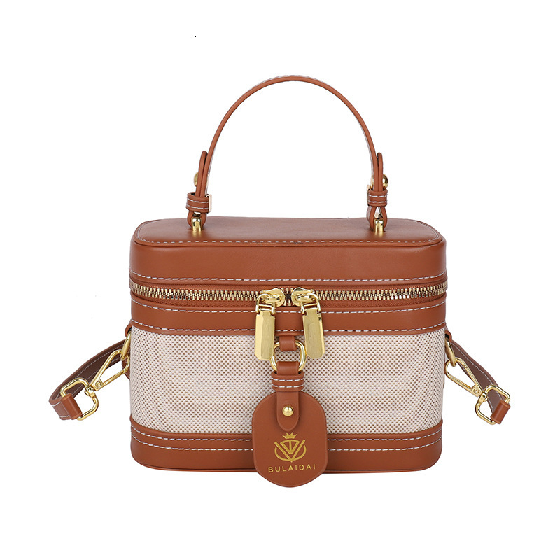 Free Shipping 2025 New Designer Handbag Box Small Square Bag Women's Luxury Wallet Retro Color Block Multifunctional Shoulder Bag