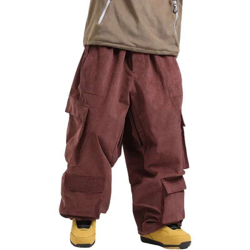 2025 New Ski Men's Sports Loose Snow Women's Outdoor Winter Single Double Board Windproof Warm Breathable Pants