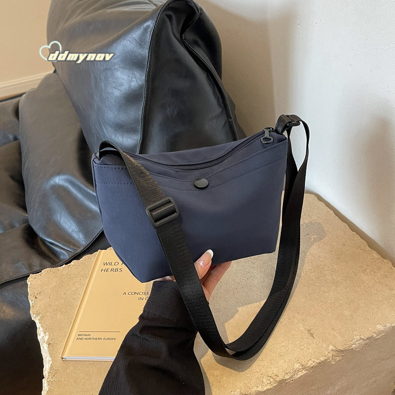 Canvas Women Summer 2024 New Niche Fashion Simple Shoulder Crossbody High-end Dumpling Bag for Ladies ddmynov