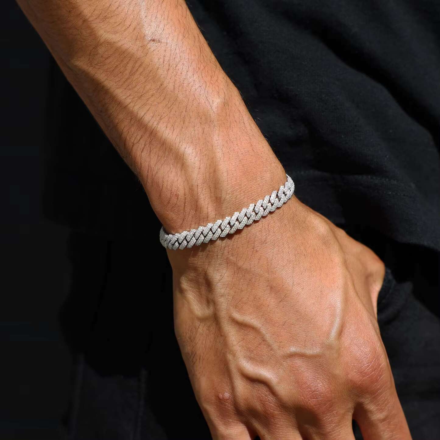 moissanite bracelet Miami Cuban Link Bracelet Men/Women Bracelet Moissanite Cuban Bracelet Available in 925 Sterling Silver/10k Solid Gold Pass