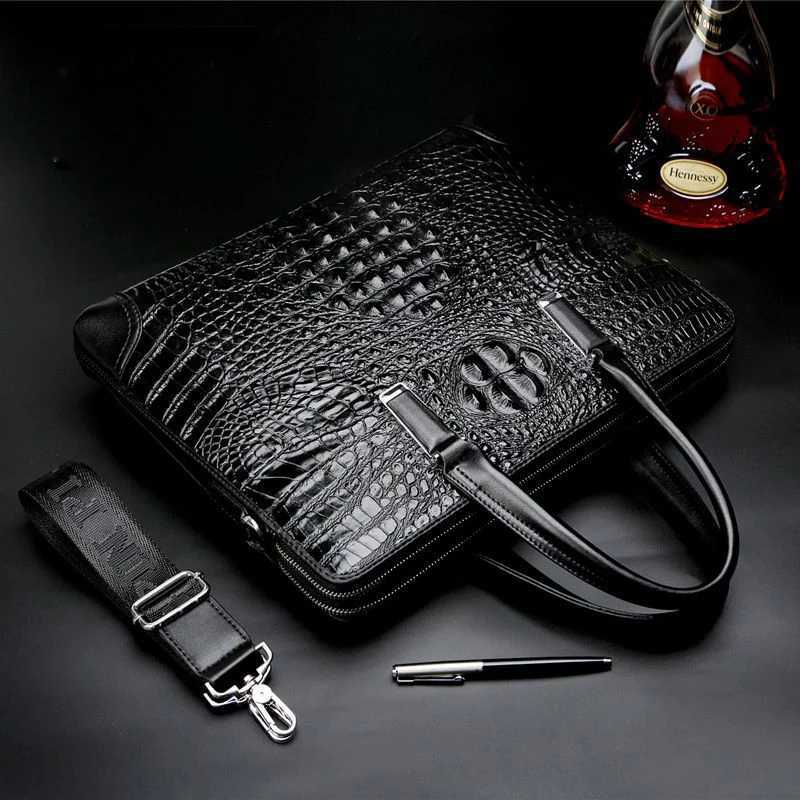 2024 New Luxury PU Leather Business Alligator Mens Briefcase Male Shoulder Bag Men Messenger Laptop Design Computer Bag W250610