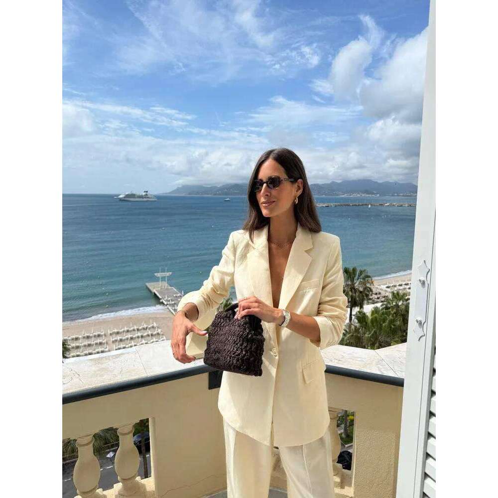 Elegant Ladies Chain Woven Handbag Straw Shoulder Fashionable Raffia Crossbody Beach Summer New Versatile Women's Bag