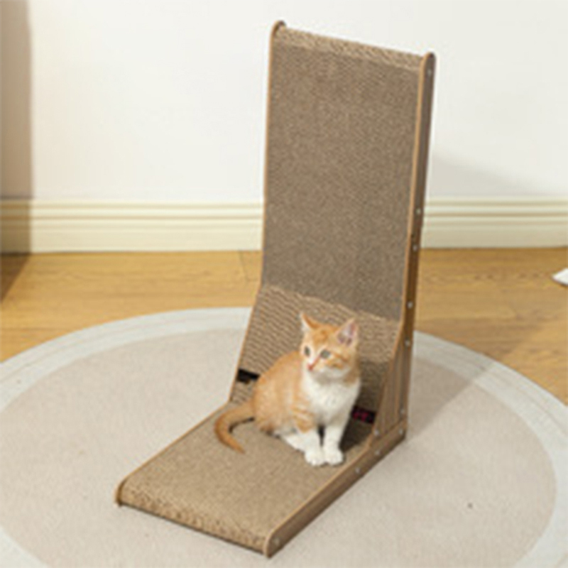 Cross border popular cat scratching board L-shaped vertical corrugated paper grinding claw artifact durable and non shedding cat scratching column sou