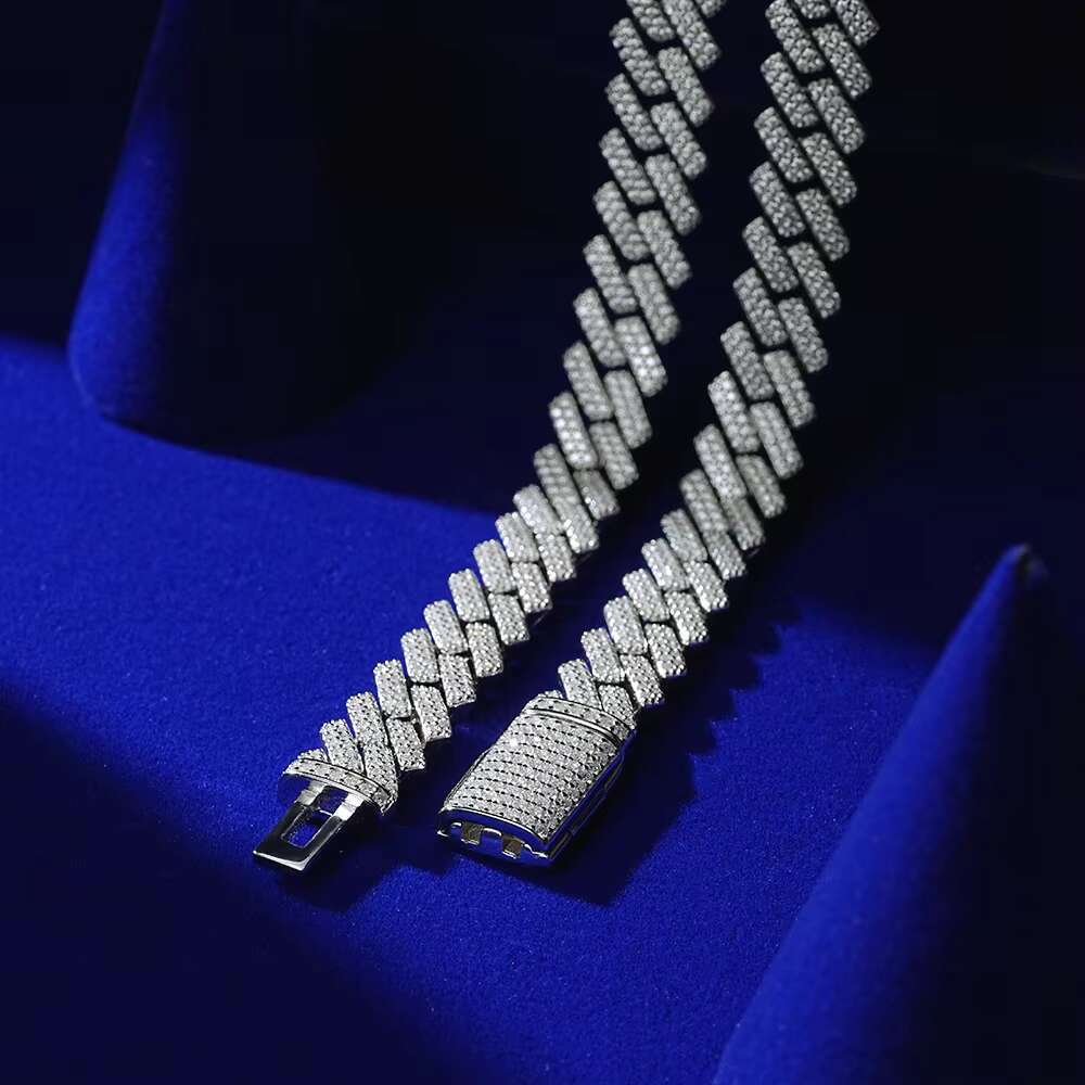OACOCA Pass Diamond Tester 10mm 925 Sterling Silver VVS Moissanite Iced Out Hip Hop Jewelry Cuban Link