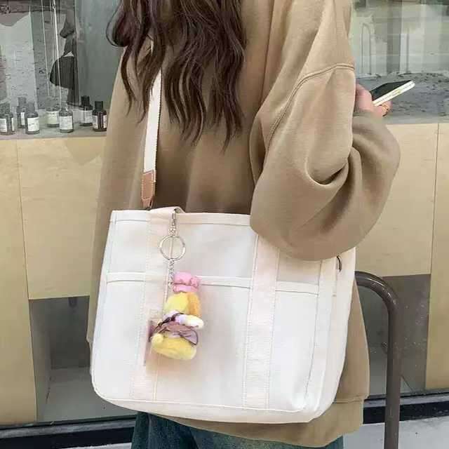 New Korean Style Casual Commuter Handbag Multifunctional Lightweight Mommy Canvas Large Capacity Tote Bag
