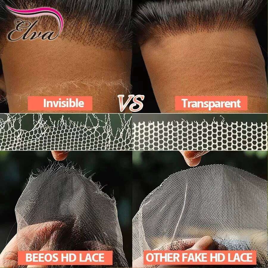 Double Drawn Glueless PrePlucked Human Hair Ready To Go Bleached Knots Bone Straight 13X6 HD Transparent Lace Frontal Wig