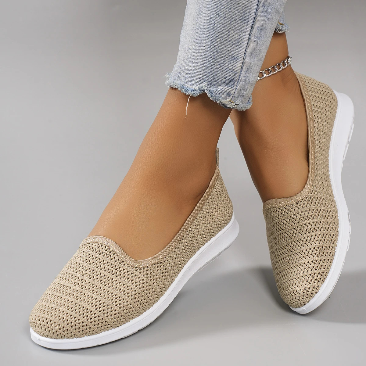 Womens summer breathable mesh flat shoeswomens shoescasual sneakers shoes clearance 250603