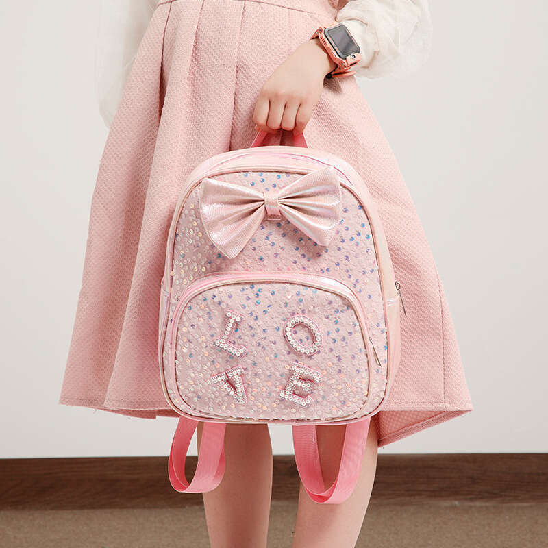 Bowknot Cute Children's 2025 Summer Sequin Cartoon Fresh Student Backpack