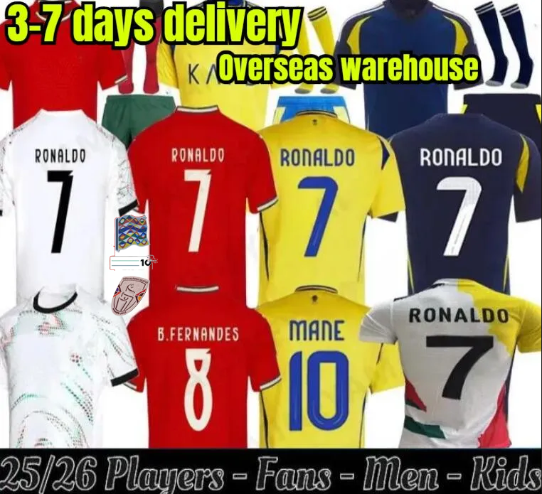 24 25 Portugal Ronaldo soccer jerseys Portuguese BERNARDO B.FERNANDES uniform 2025 Al Nassr FC jersey MANE Men Kids Fans Player Version Saudi CR7 boys Football shiirt