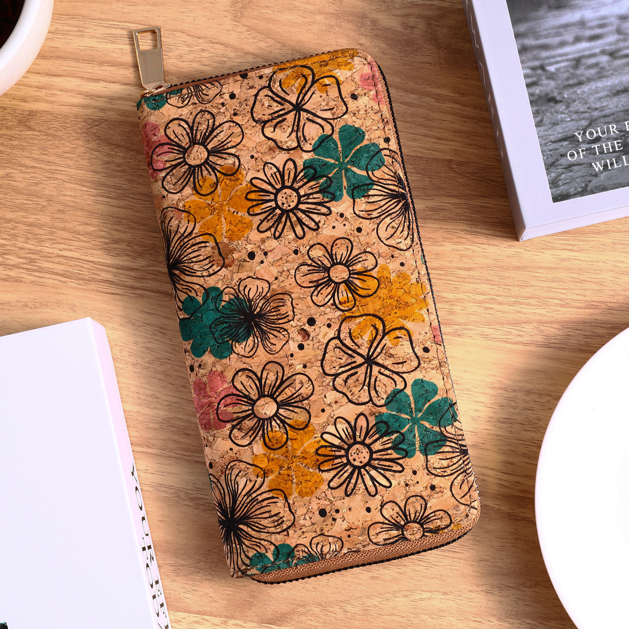 Free Shipping 2025 New Designer Bag Cross-border Ethnic Style Women's Wallet Wood Grain Multi Card Slot Card Bag PU Material Exquisite Practical 