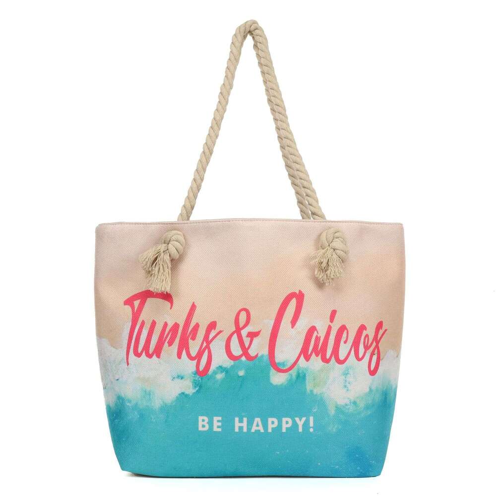 Large Capacity Canvas Gradient Tote Simple Commuter Versatile New Letter Print Shoulder Bag For Women