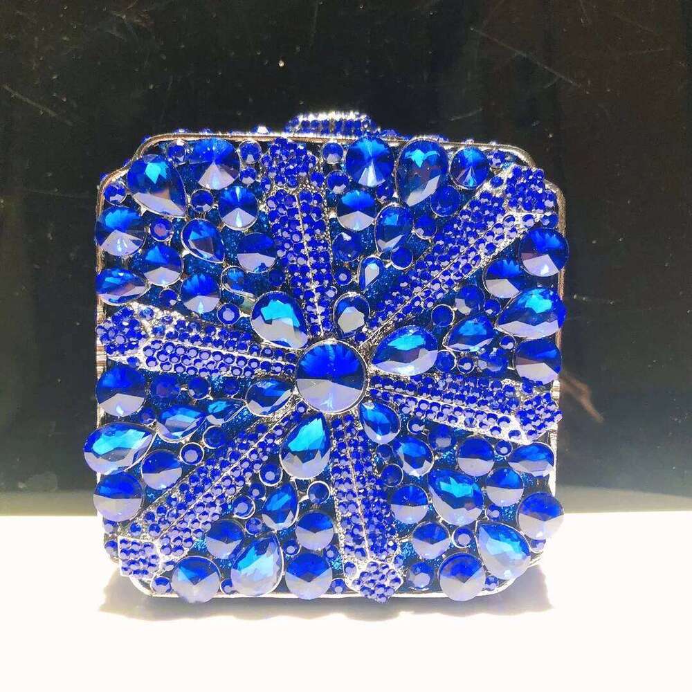 Lady Red Wine/Gold/Blue/Green Stone Clutch Purse Sequin Metal Chain Messenger Bag Rhinestone Dinner Evening Bags Summer Handbags