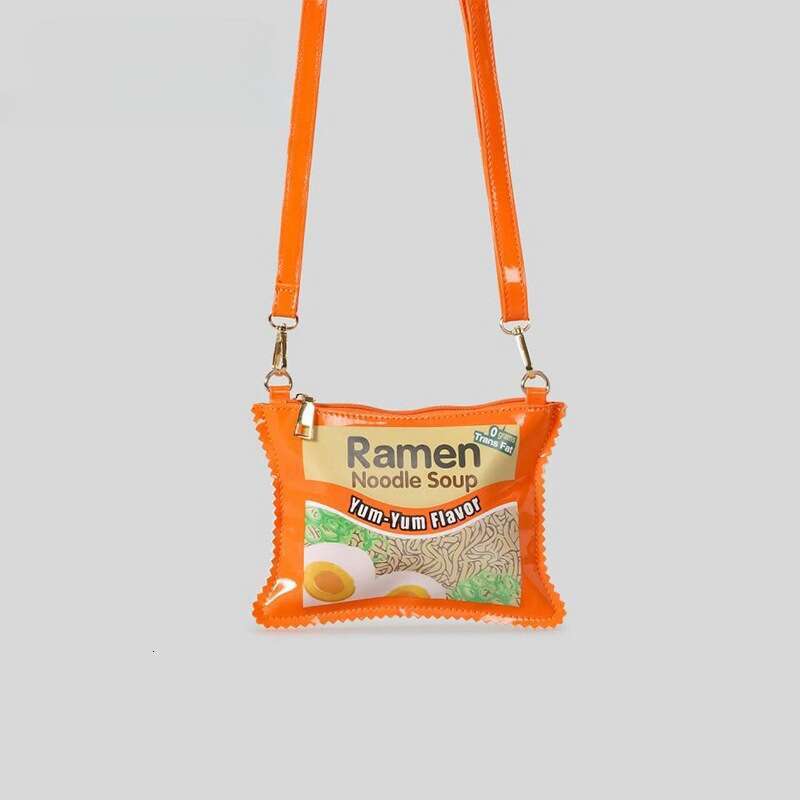 2025 New Funny Creative Ramen Single Shoulder Crossbody for Women Fun Handbag Letter Box Small Square Bag