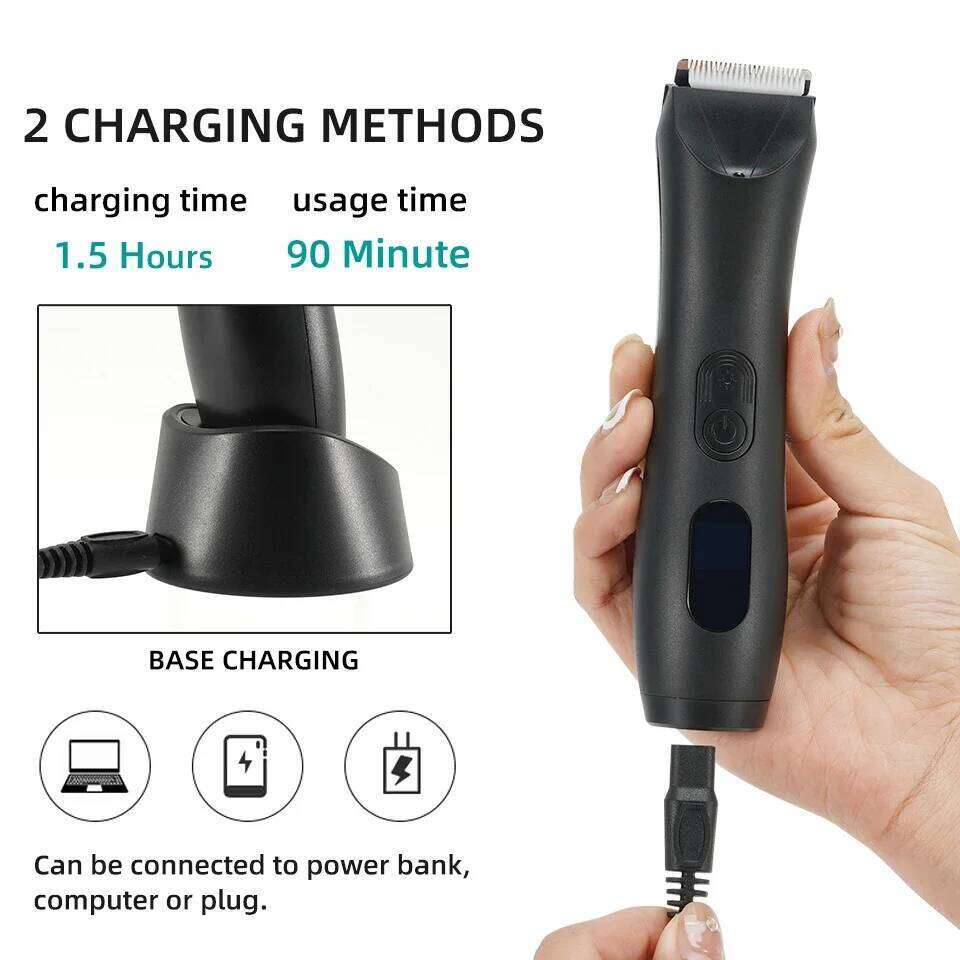 Electric and Shaver for Men Body Groomer Groin&Ball Pubic Hair Trimmer Replaceable Ceramic Blade IPX7 Waterproof