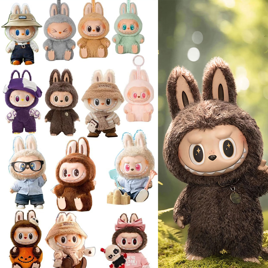 labubu plush doll 1v 3v collection series blind box Labubu Popmart toy action animation character doll mystery designer keychain the Monsters serie blind box gifts