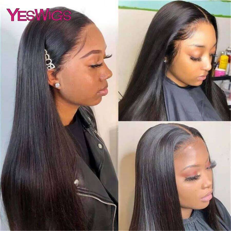 30 34 Inch Bone Straight 13x4 13x6 Frontal Wig Brazilian Lace Front Human Hair Wigs For Women Pre Plucked