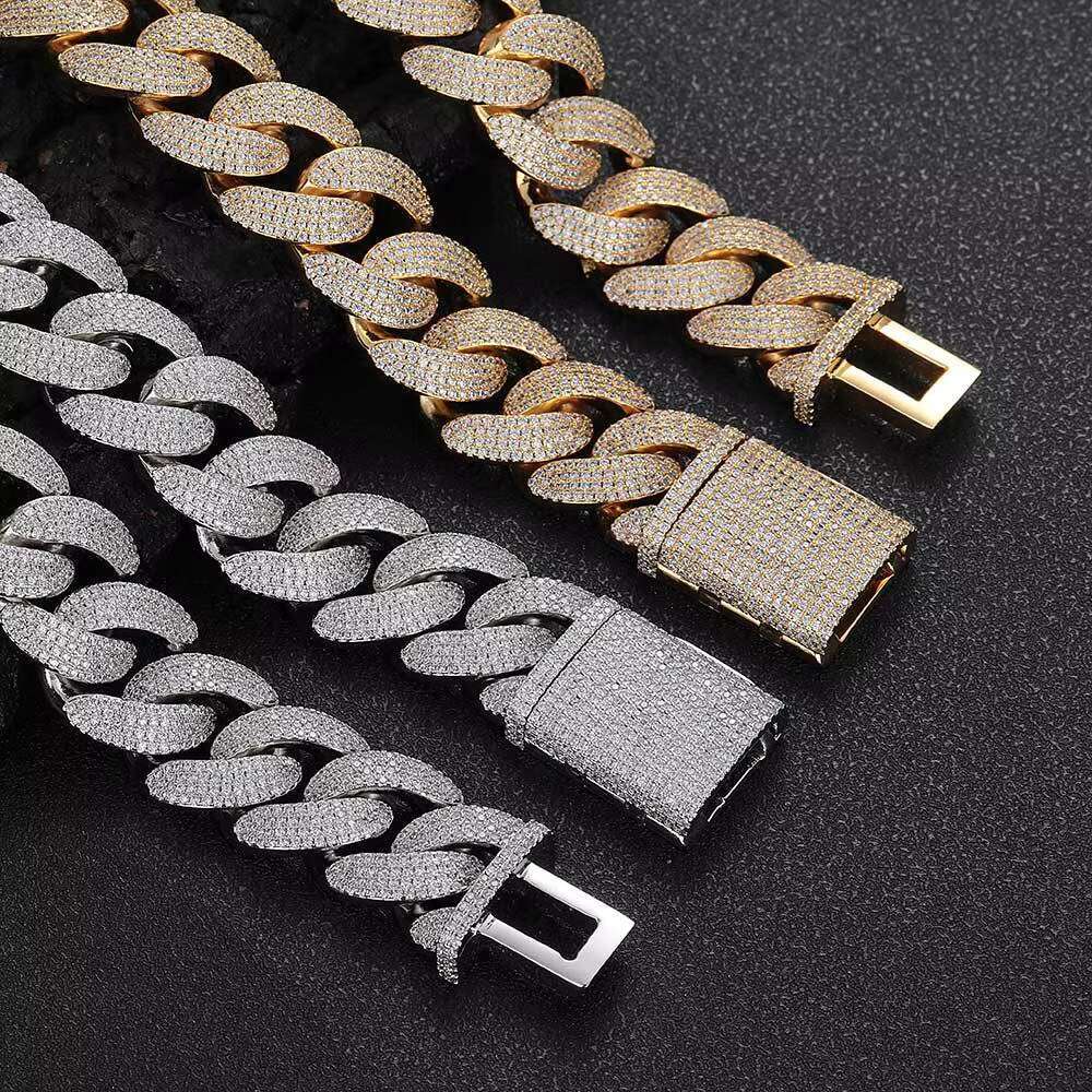 OACOCA Custom 14k 18K 22K Real Solid Gold Certificate Moissanite Diamond Fashion Cuban Link Chain Necklace Jewelry