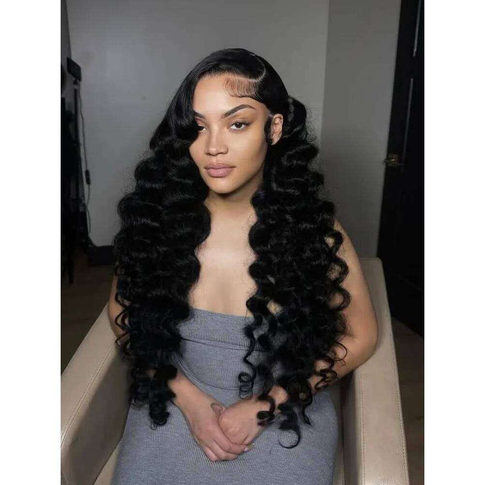 250 Density Loose Deep 13x6 Front Human Hair Wigs 30 40 Inch Curly Water Wave 13x4 HD Lace Frontal Wig For Women