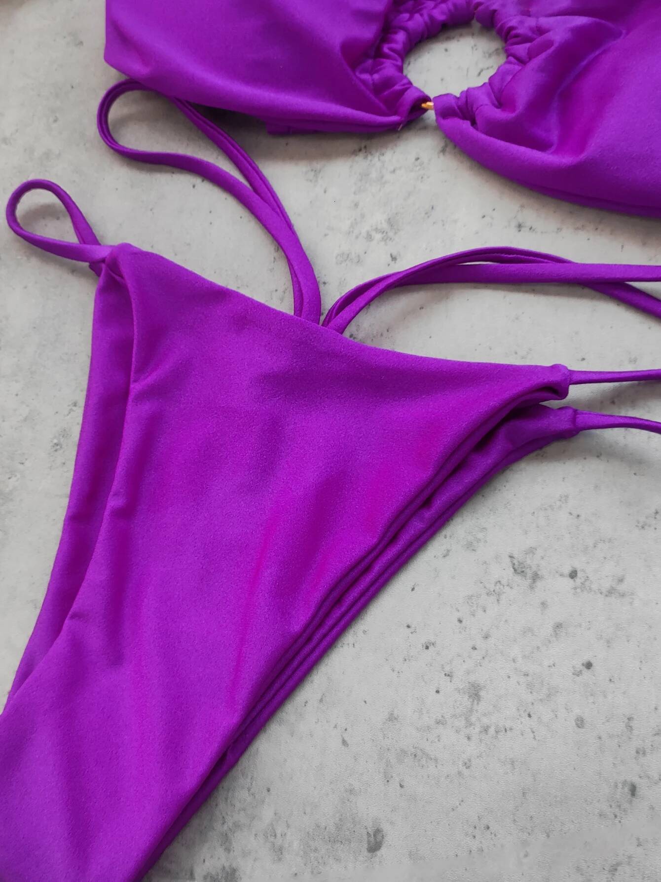Sexy Strappy Micro Bikini Set for Women, Two Piece Swimsuit, High Cut Swimwear, Brazilian Beachwear, Bathing Suit, 2024