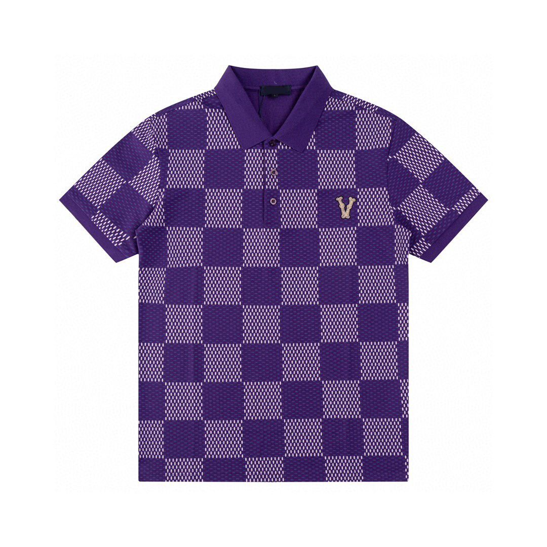 2025SS Men Designer Polo Summer Casual T-Shirts Geometric printing Fashion short sleeved streetwear Tees splice Stand Collar Clothes Breathable