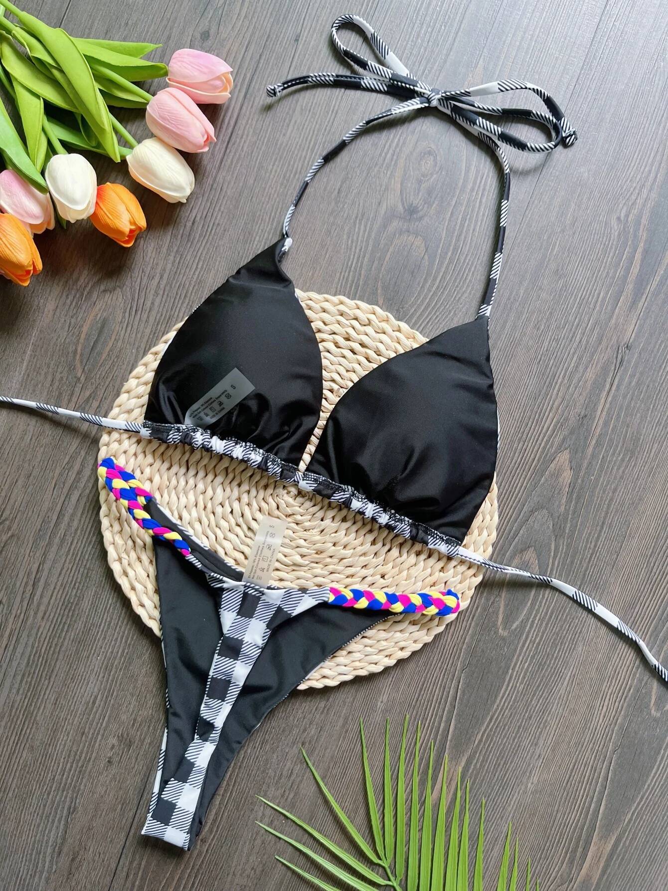 RUOTONGSEPT Set Thong Swim Suit Women Bathing Suits Bikini Biquini Brazilian Weaving rope Swimwear