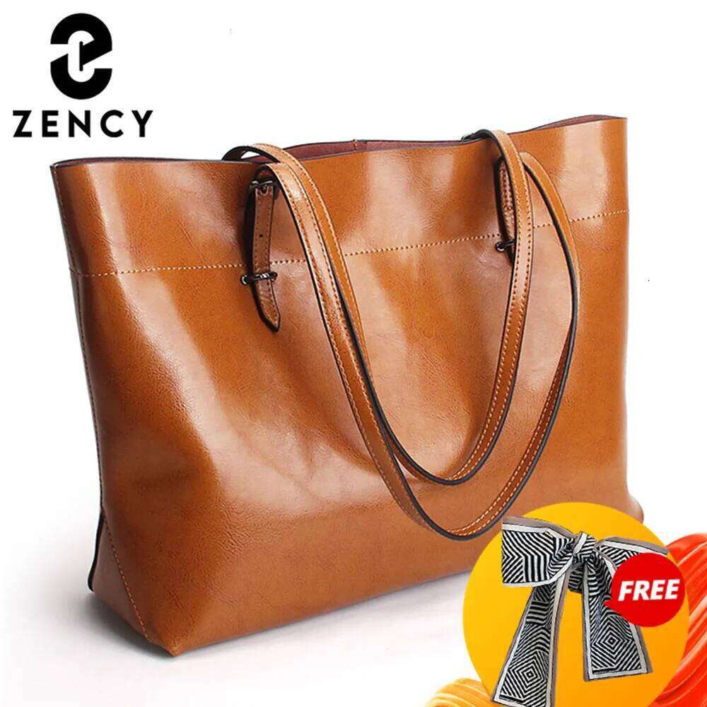 New Style Brown Women Handbag 100% Genuine Leather Female Shoulder Purse Ladies Black Tote Bag Large Capacity Shopping Bags Top