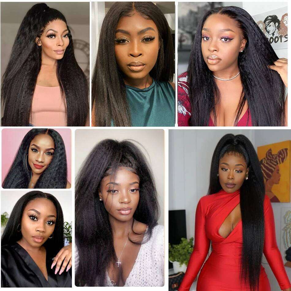 13x4 Transparent Frontal Kinky Straight 4x4 Lace Closure Wig 100% Brazilian Human Hair Wigs For Women Sale