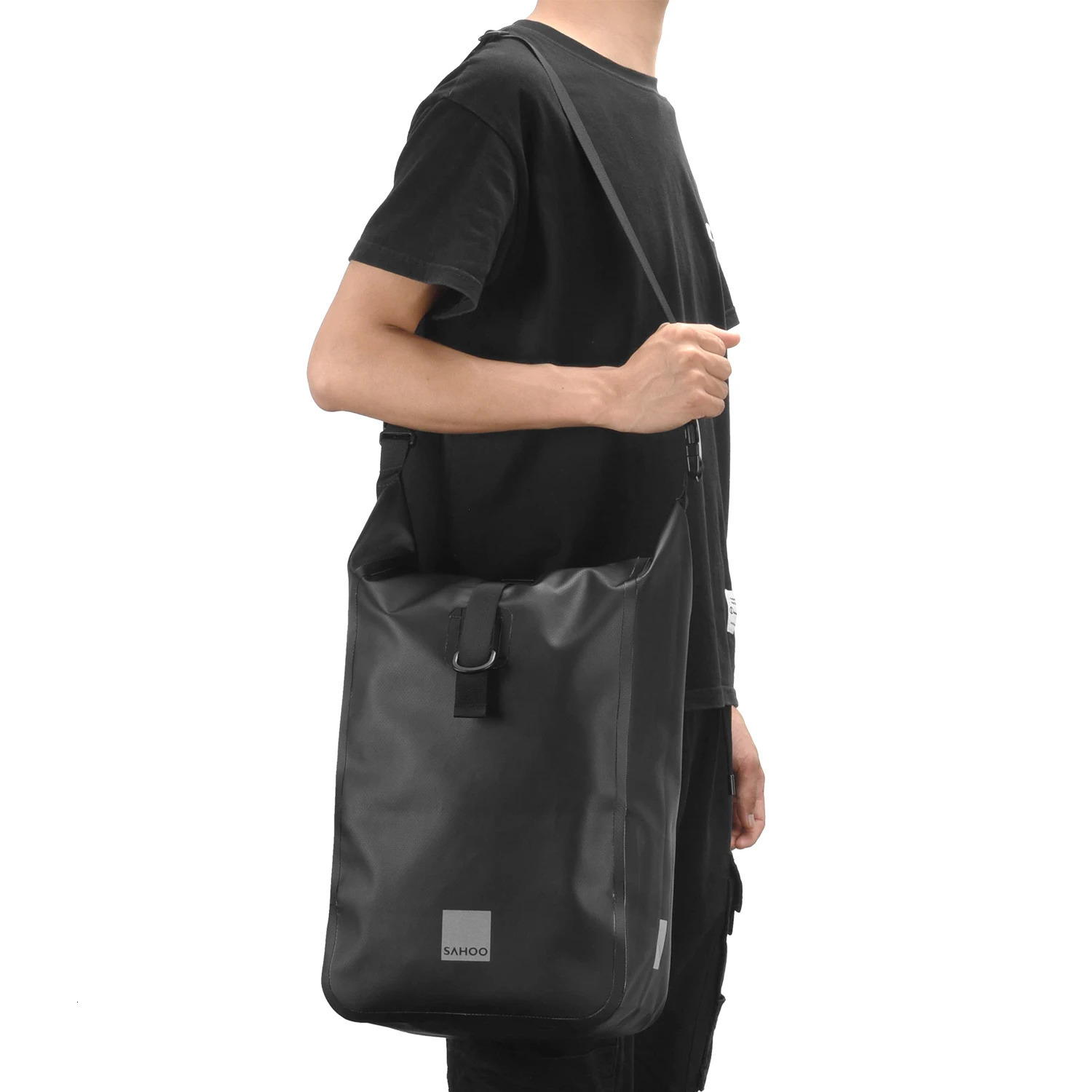 SAHOO Cycling Bicycle Bike Rear Seat Trunk Bag Large Capacity Panniers Reflective Rear Bag Waterproof Bicycle Storage Bag 250610