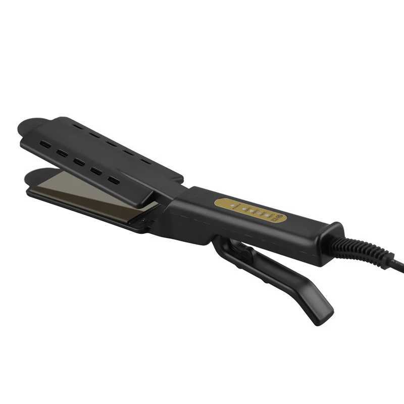 Wide Plate Hair Straightener Ceramic Tourmaline Ionic Flat Iron Professional Straightening Curling Adjustable Salon Styling Tool W250610