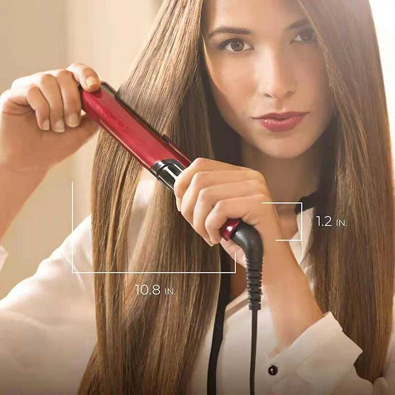 Hair Iron Flat 2-in-1 ceramic coating Hair straightener comb hair Curler beauty care Iron healthy beauty curling irons flat iron W250610
