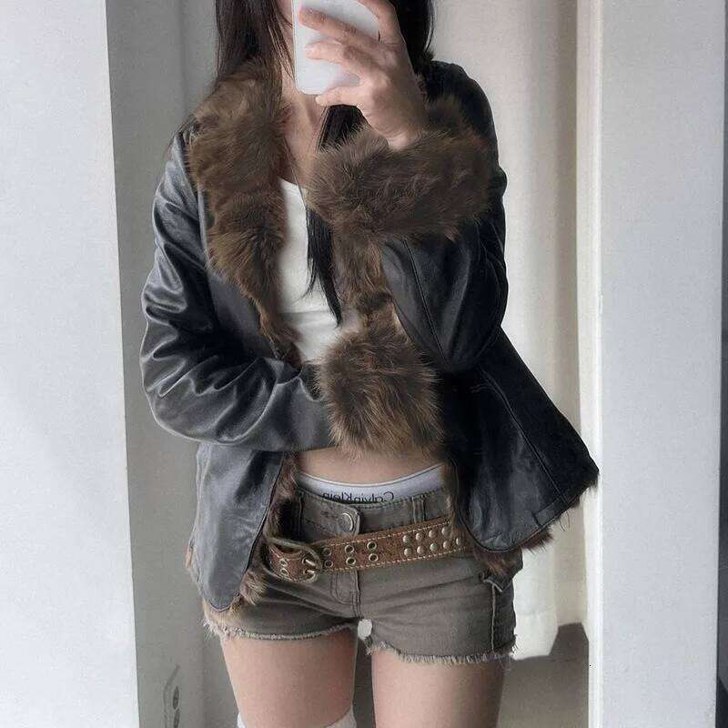 2025 Winter Fur Women's Fashion Wool Male Warm Overcoats Long Motorcycle Jacket Leather Women