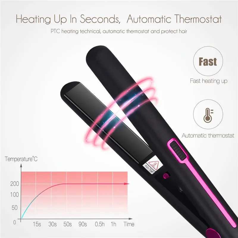 Professional Hair Straightener Negative Ion Care Hair Style Tools Fast Heating Hair Iron Curler 2 in 1 Hairdressing Appliance W250610
