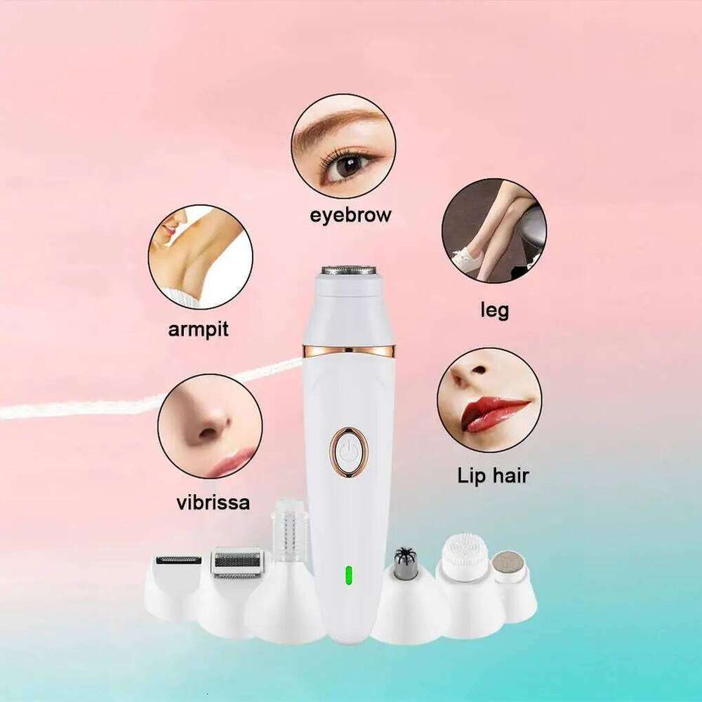 Gentle Painless Facial Remover 7 In 1 Hair Removal Compact And Portable Women Face Epilator White