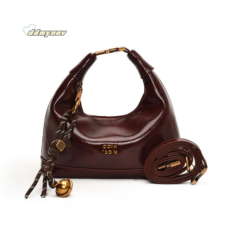 Oil Wax Leather Small for Women 2025 New Autumn Winter Versatile Crossbody High-end Commuter Handbag Dumpling Bag ddmynov