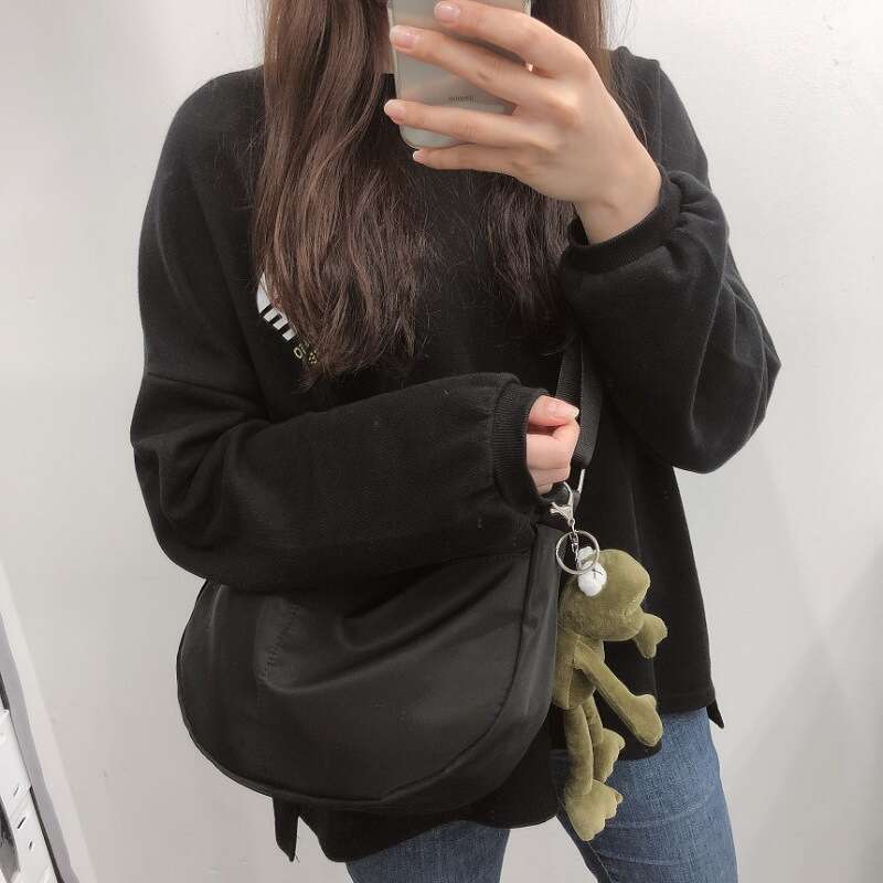 Korean and Japanese Chic Nylon Fabric Crossbody for Women 2023 Spring Summer New Versatile Dumpling Fashion Shoulder Bag Trend
