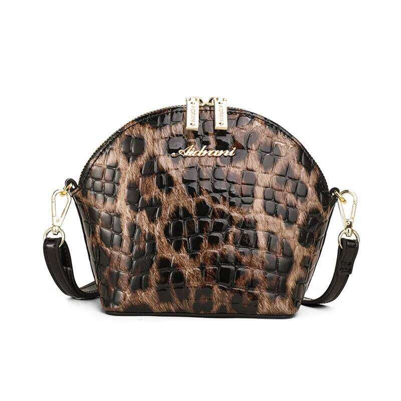 Leather Shell Fashionable And Versatile Single Shoulder Crossbody Bag, leopard Print Women's Bag