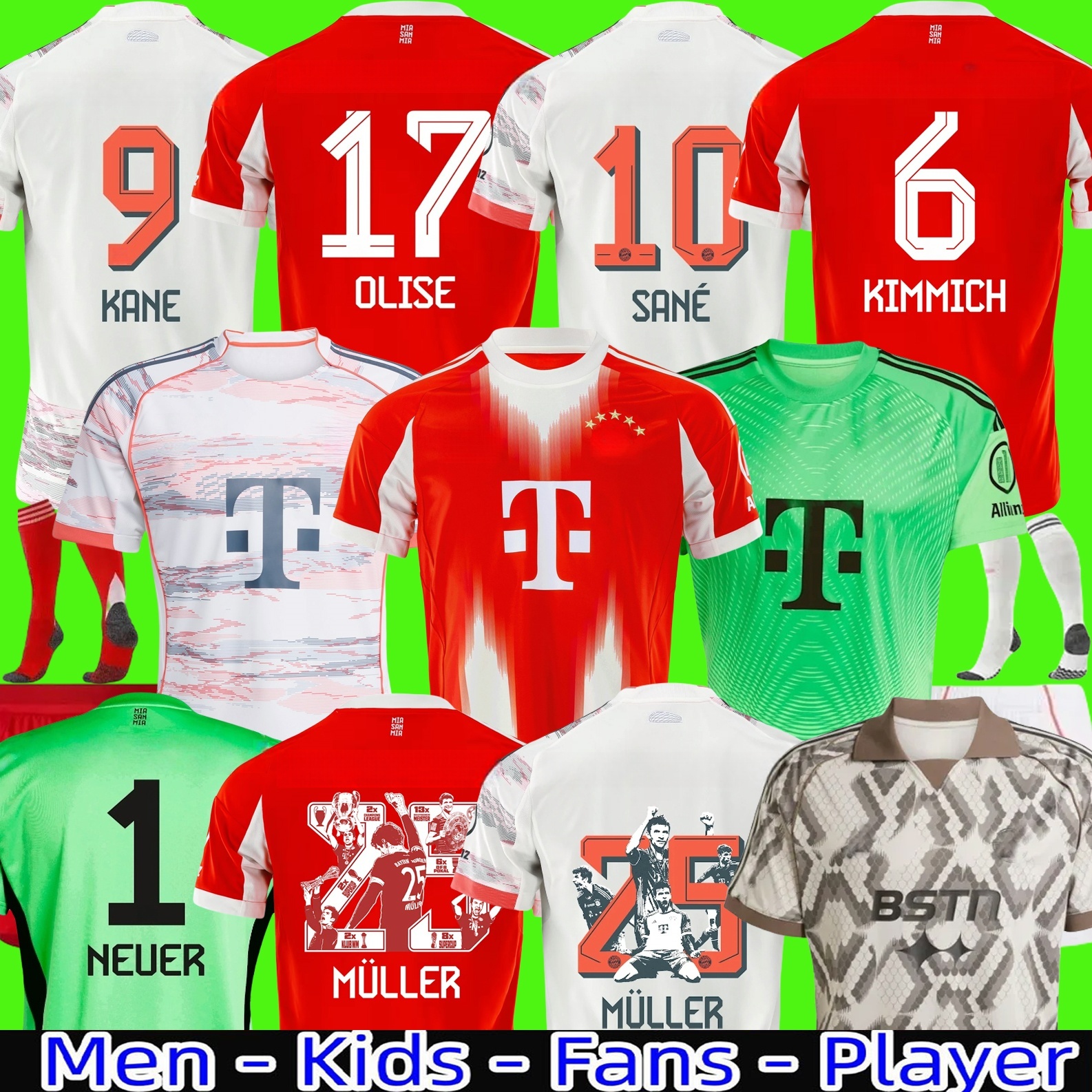 24 25 26 soccer jersey SANE 2025 football shirt GNABRY camisa de futebol KIMMICH fans player Kit Neuer KANE BayernS OLISE Munich 125-Year Anniversary Beckenbauer