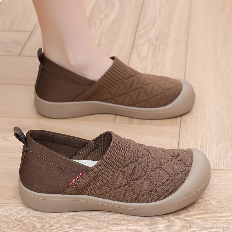 Spring and autumn womens single shoes soft sole breathable comfortable fashion casual walking shoes 250603